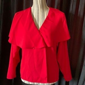 vintage cape collar double button blouse​​​​